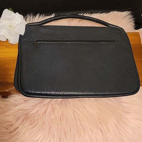  Bellido Black Leather Portfolio Embossed Carriage Emblem Vintage - Picture 7 of 7